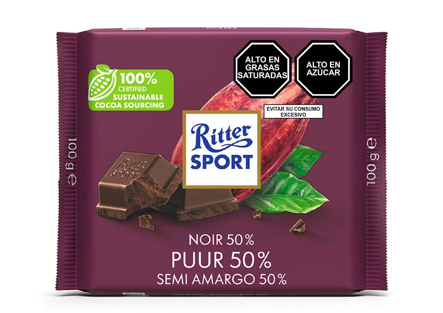 Chocolate semi amargo 50% cacao - Ritter Sport