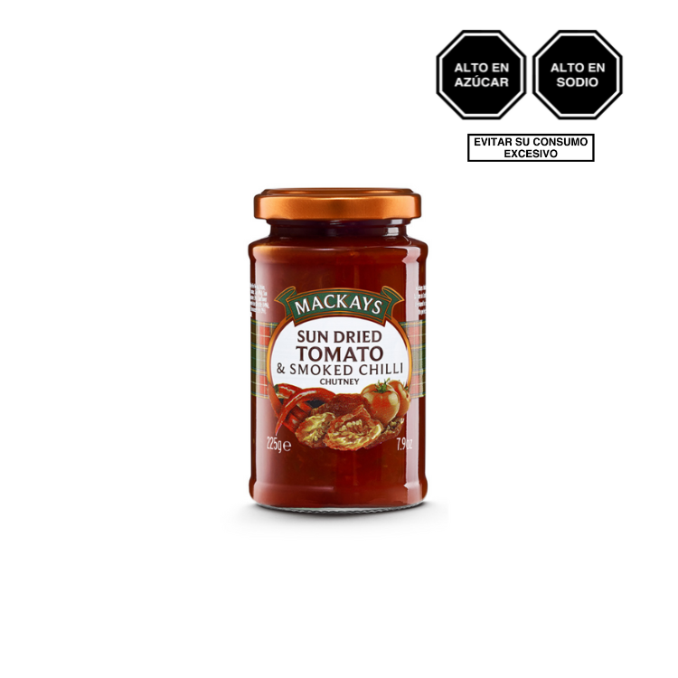 Chutney Salsa Agridulce de Tomate Seco Deshidratado y Chili 340g - Mackays
