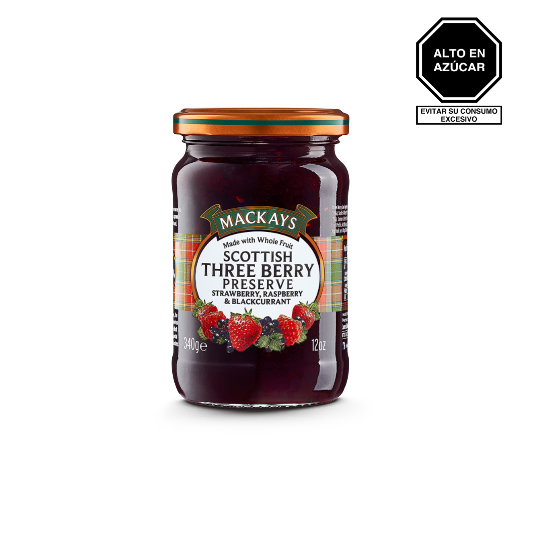 Mermelada de Tres Bayas (Fresas, Frambuesas y Grosella Negras) 340g - Mackays